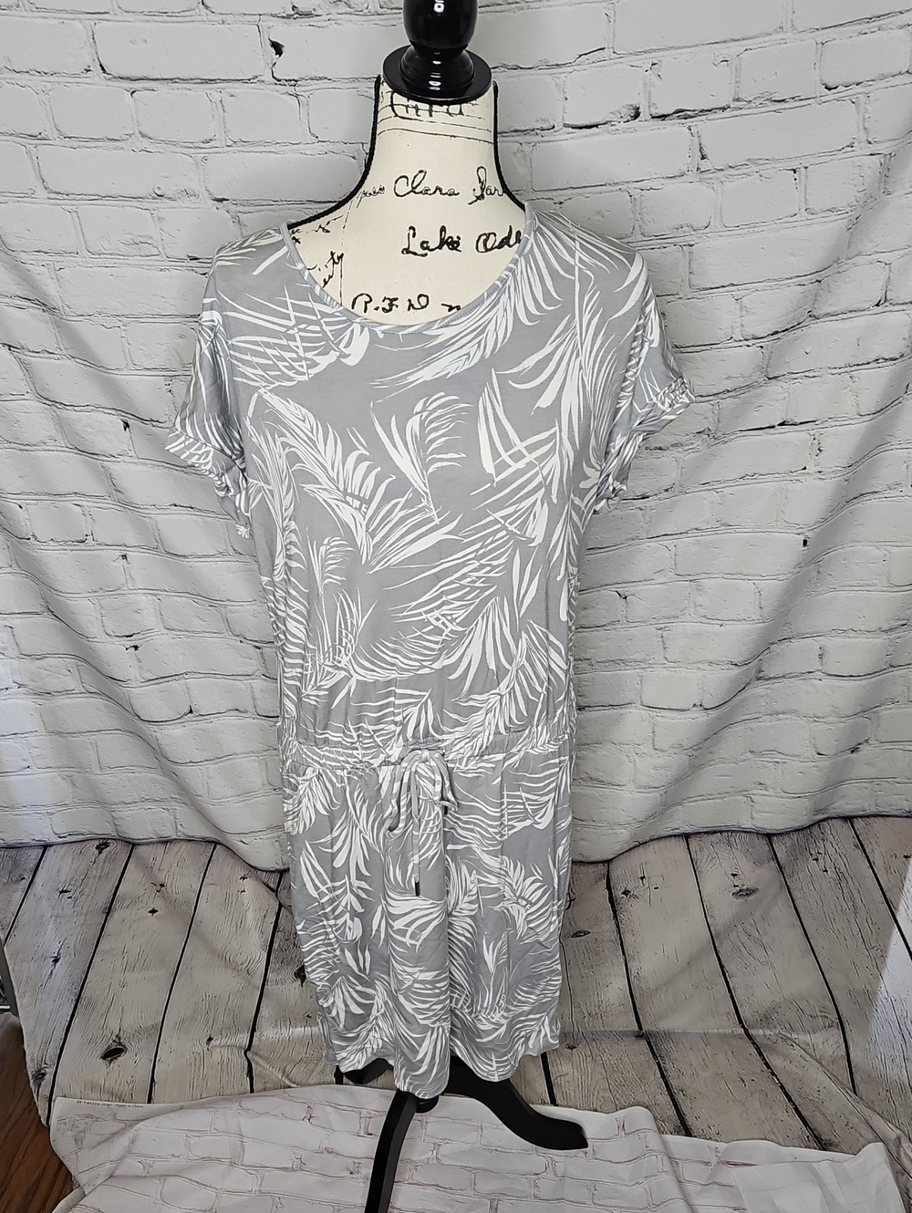 Hilary Radley Short Sleeve Elastic Waist Pullover Dress Size Medium